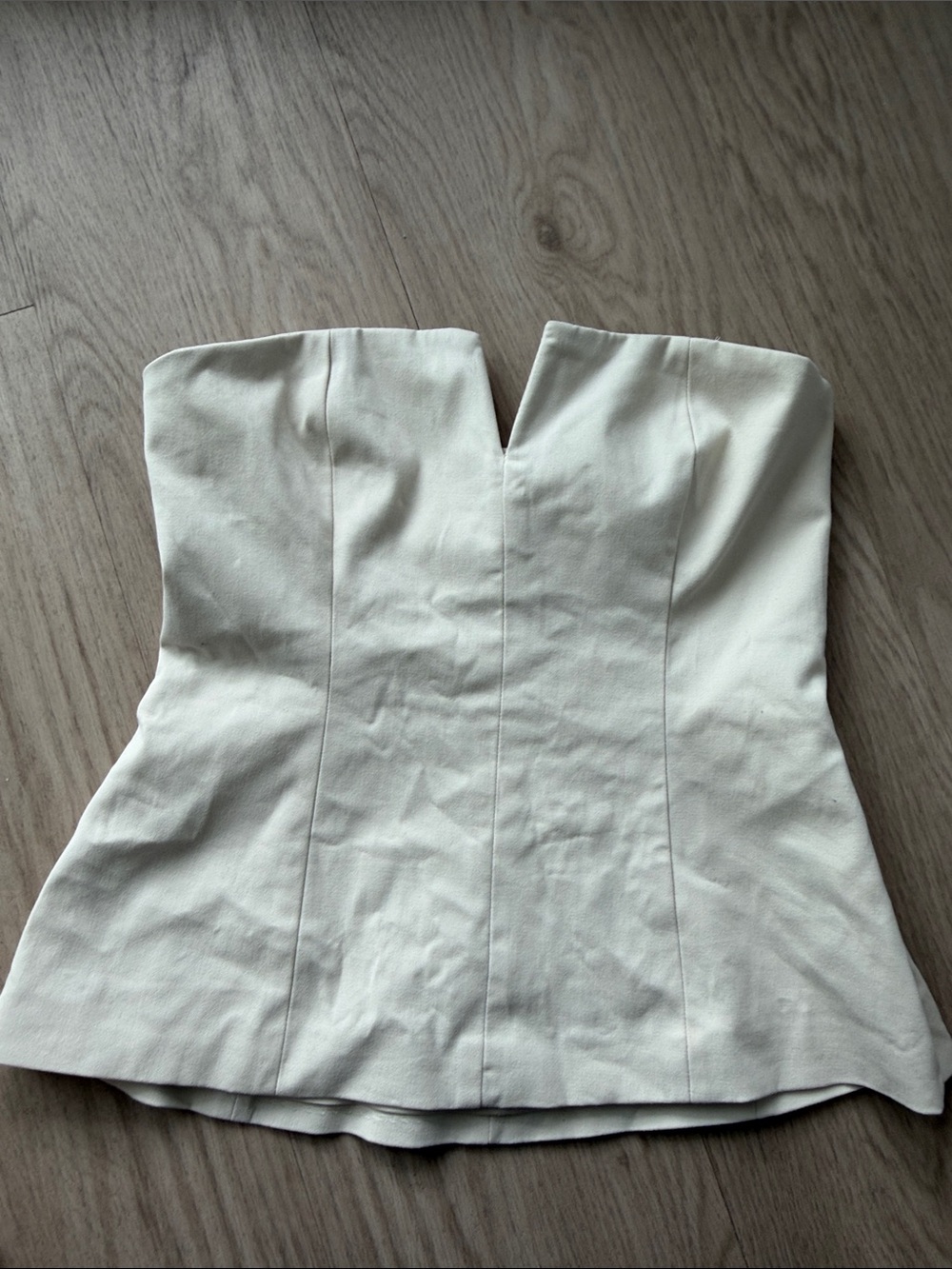 Zara Off-White Structured Strapless Bustier